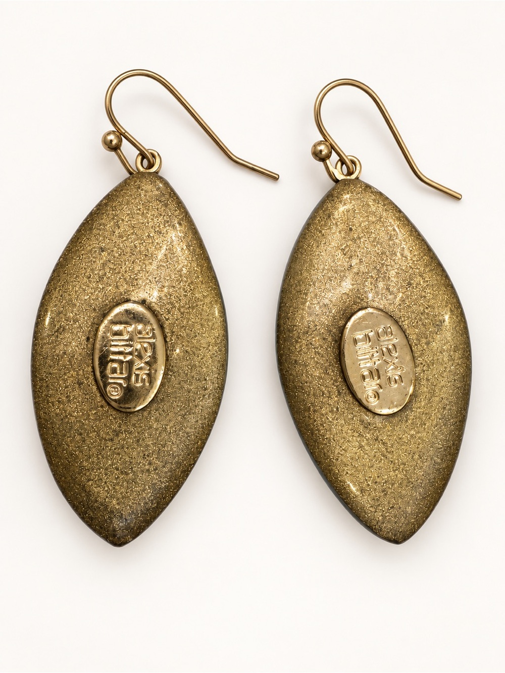 ALEXIS BITTAR CRYSTAL-DUST TEAL LUCITE LEAFLET DROP EARRINGS - Picture 3 of 5